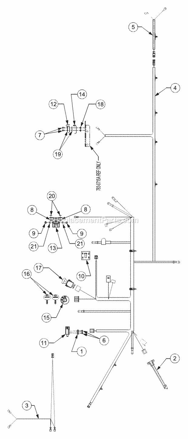Electrical System Diagram and Parts List for 1525 13A-221F100 Cub Cadet Lawn Tractor